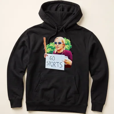 Illustrative design featuring a sports girl with the slogan 'GO SPORTS' in vibrant colors — printed on a unisex hoodie