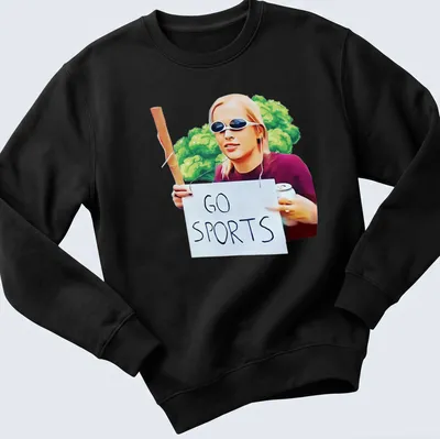 Illustrative design featuring a sports girl with the slogan 'GO SPORTS' in vibrant colors — printed on a unisex sweatshirt