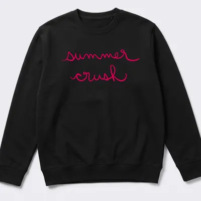 Summer Crush T-Shirt featuring playful typography of the phrase summer crush — printed on a unisex sweatshirt