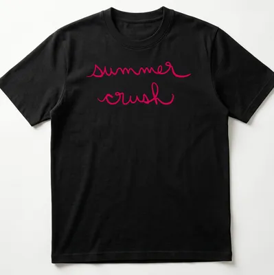 Summer Crush T-Shirt featuring playful typography of the phrase summer crush