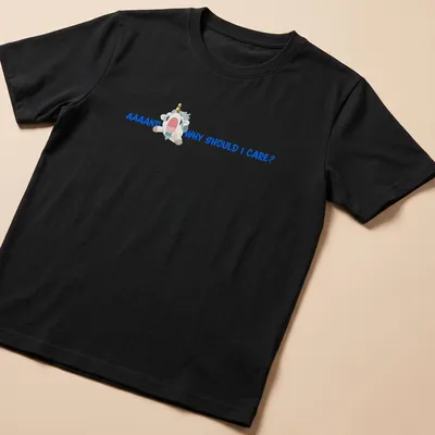Kawaii unicorn design with playful text in blue and pastel colors.