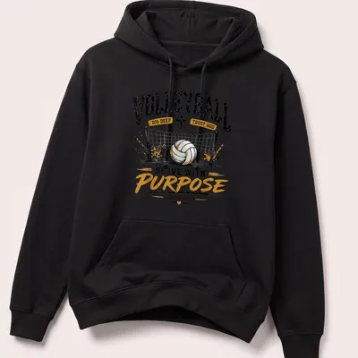 Vintage distressed T-shirt with volleyball graphic and motivational text — printed on a unisex hoodie