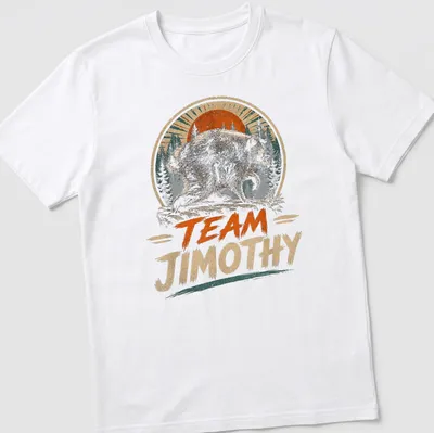 Vintage distressed t-shirt with a wolf design and the words 'TEAM JIMOTHY'